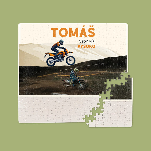 Fotka A Textem: Vždy Míří Vysoko - Puzzle