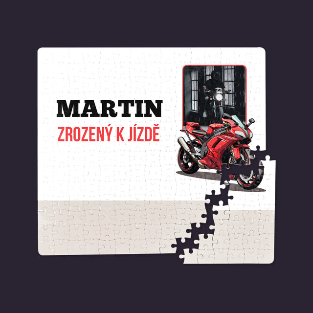 Fotka A Textem: Zrozený K Jízdě - Puzzle
