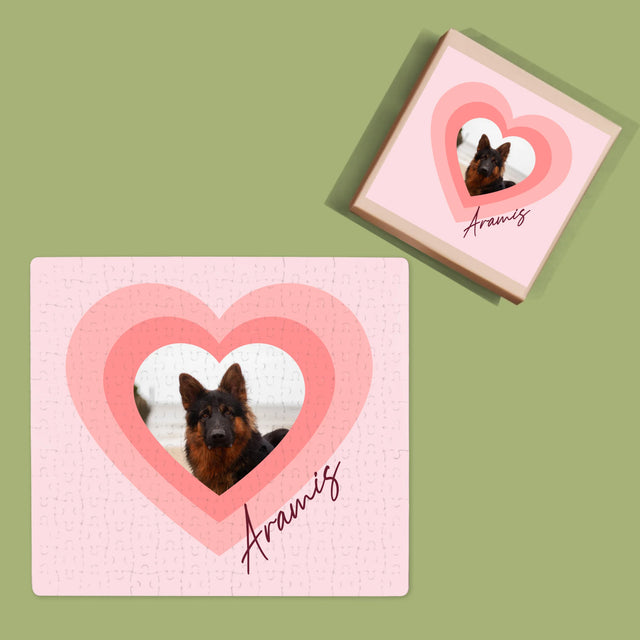 Fotka A Textem: Fotka Mazlíčka V Srdci - Puzzle