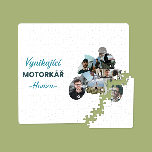Tvar Z Fotek: Vynikající Motorkář - Puzzle