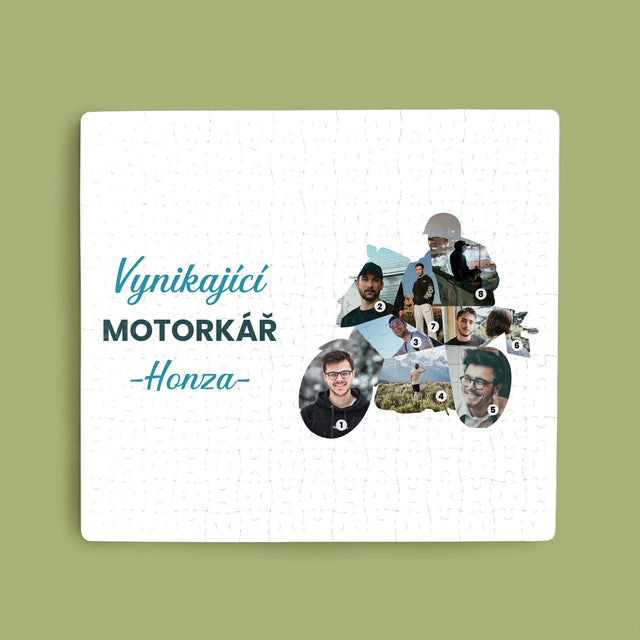 Tvar Z Fotek: Vynikající Motorkář - Puzzle