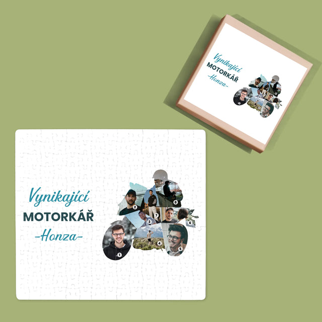 Tvar Z Fotek: Vynikající Motorkář - Puzzle