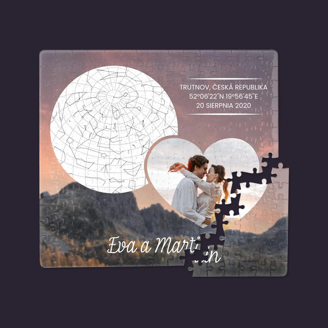 Hvězdná Mapa: Zamilovaný Pár Na Horách - Puzzle