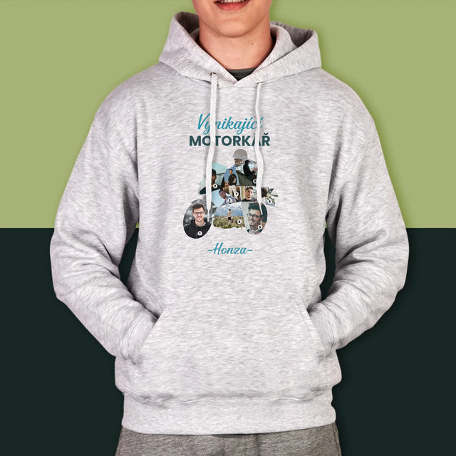 Tvar Z Fotek: Vynikající Motorkář - Pánská Mikina S Kapuci