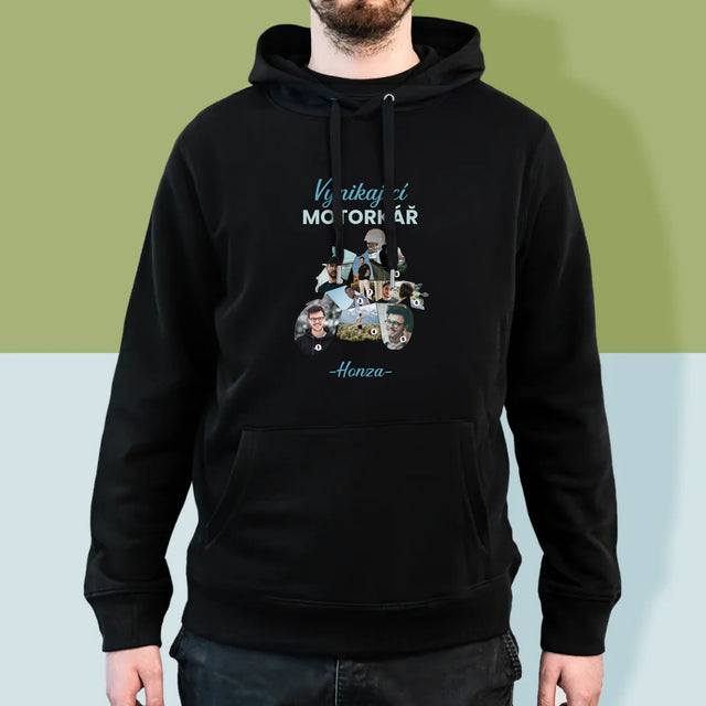 Tvar Z Fotek: Vynikající Motorkář - Pánská Mikina S Kapuci