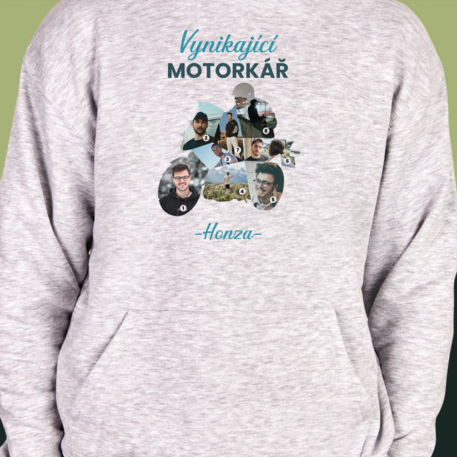 Tvar Z Fotek: Vynikající Motorkář - Pánská Mikina S Kapuci