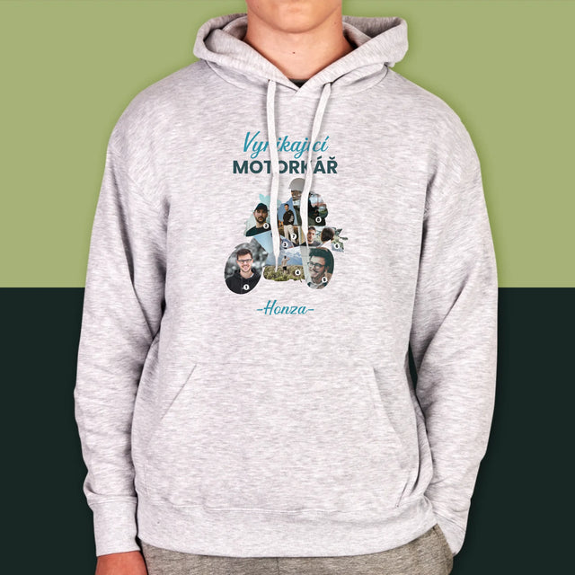 Tvar Z Fotek: Vynikající Motorkář - Pánská Mikina S Kapuci