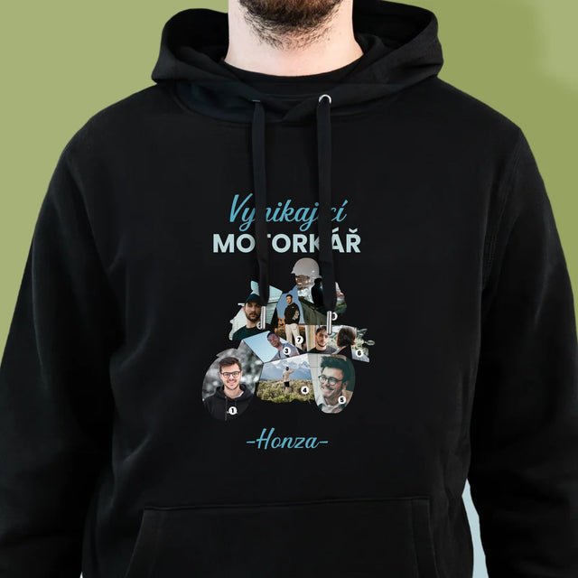 Tvar Z Fotek: Vynikající Motorkář - Pánská Mikina S Kapuci