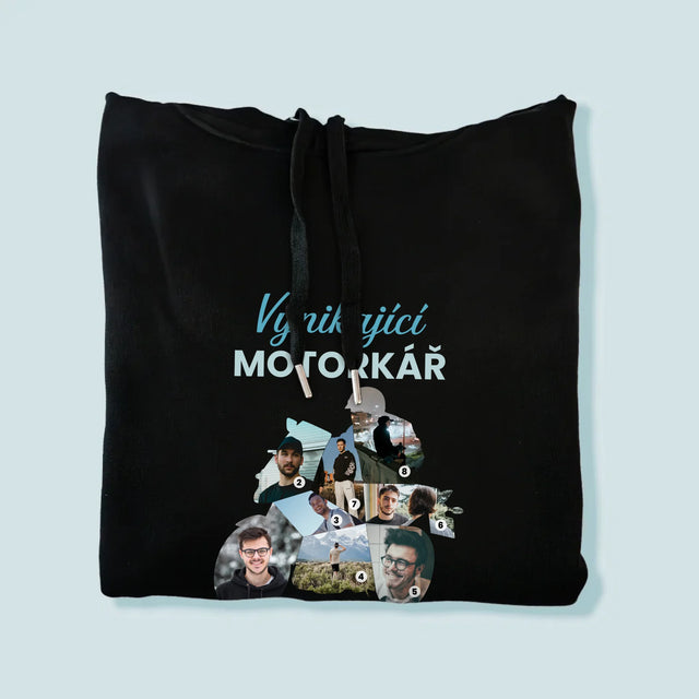 Tvar Z Fotek: Vynikající Motorkář - Pánská Mikina S Kapuci