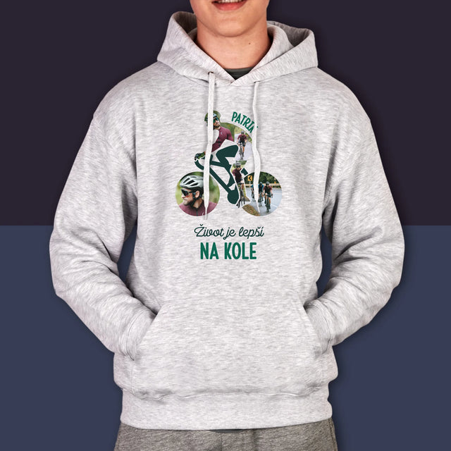 Tvar Z Fotek: Život Je Lepší Na Kole - Pánská Mikina S Kapuci