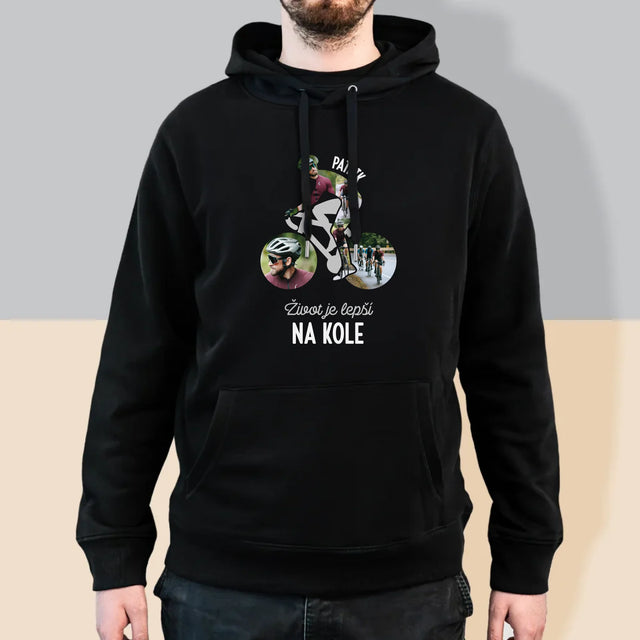 Tvar Z Fotek: Život Je Lepší Na Kole - Pánská Mikina S Kapuci
