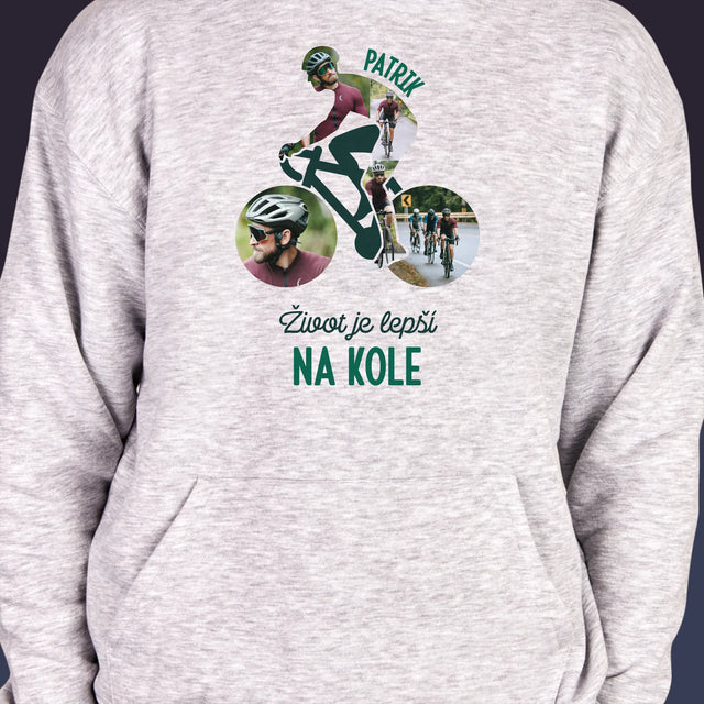 Tvar Z Fotek: Život Je Lepší Na Kole - Pánská Mikina S Kapuci