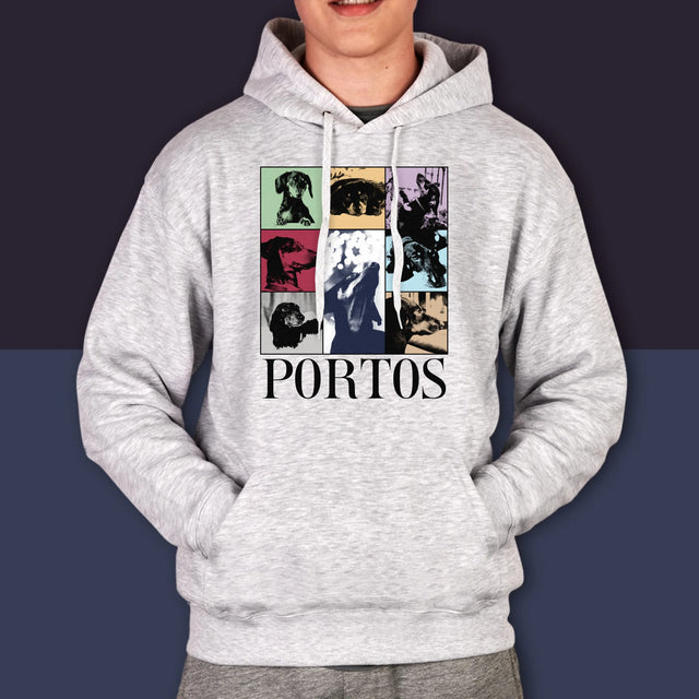 Fotokoláž: Štěně Jak Taylor - Pánská Mikina S Kapuci