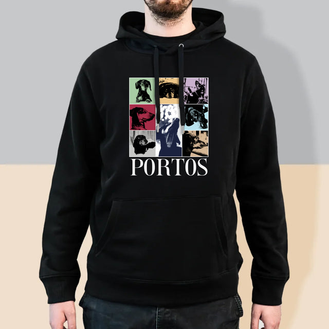 Fotokoláž: Štěně Jak Taylor - Pánská Mikina S Kapuci