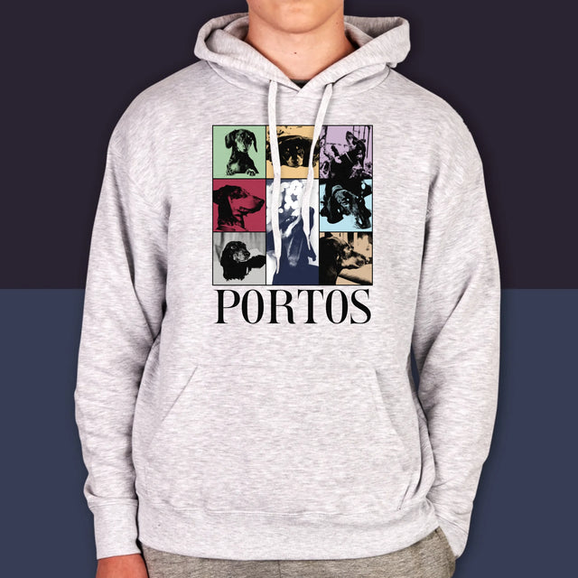 Fotokoláž: Štěně Jak Taylor - Pánská Mikina S Kapuci