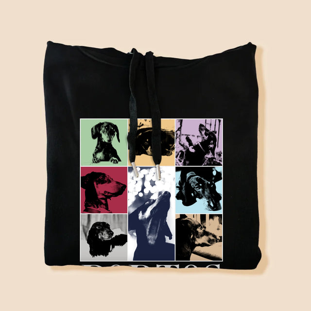 Fotokoláž: Štěně Jak Taylor - Pánská Mikina S Kapuci