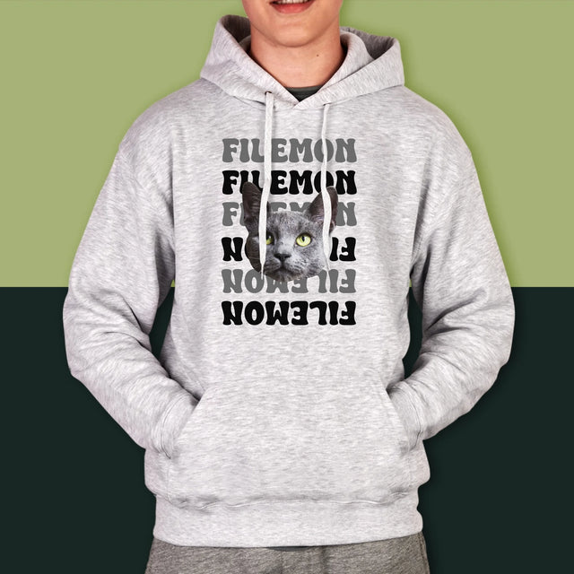 Tvoje Postava: Fotka Mazlíčka S Jménem - Pánská Mikina S Kapuci