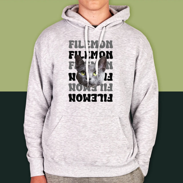 Tvoje Postava: Fotka Mazlíčka S Jménem - Pánská Mikina S Kapuci