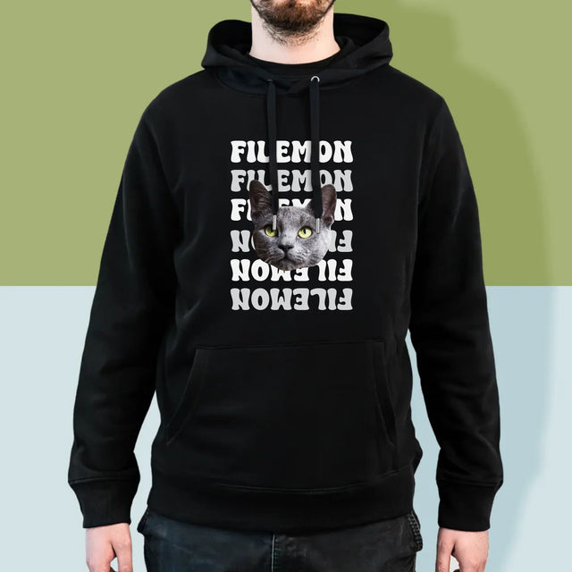 Tvoje Postava: Fotka Mazlíčka S Jménem - Pánská Mikina S Kapuci