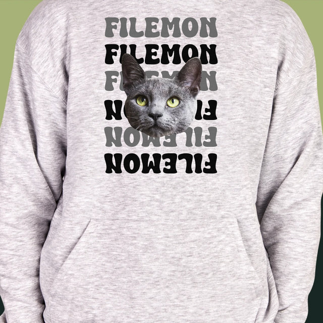 Tvoje Postava: Fotka Mazlíčka S Jménem - Pánská Mikina S Kapuci