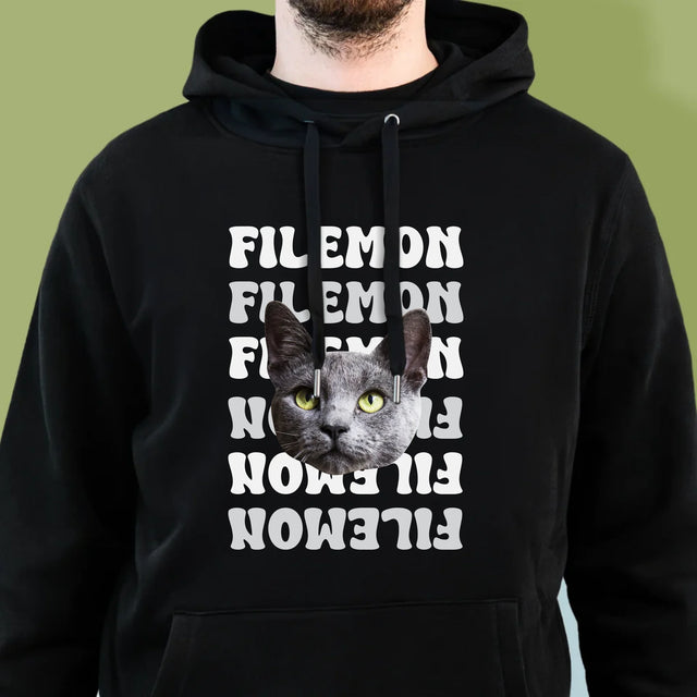 Tvoje Postava: Fotka Mazlíčka S Jménem - Pánská Mikina S Kapuci