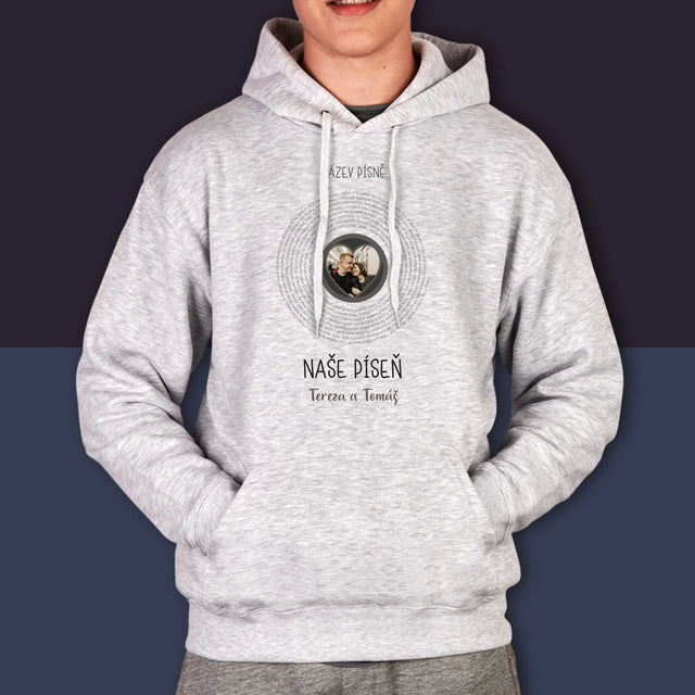 Fotka A Textem: Naše Píseň - Pánská Mikina S Kapuci