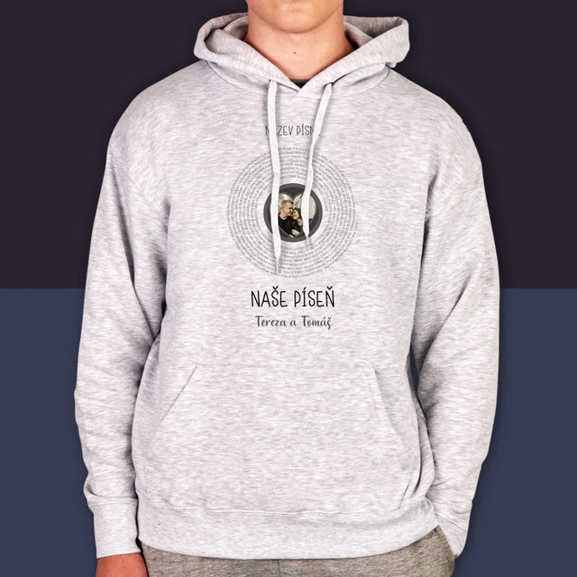 Fotka A Textem: Naše Píseň - Pánská Mikina S Kapuci