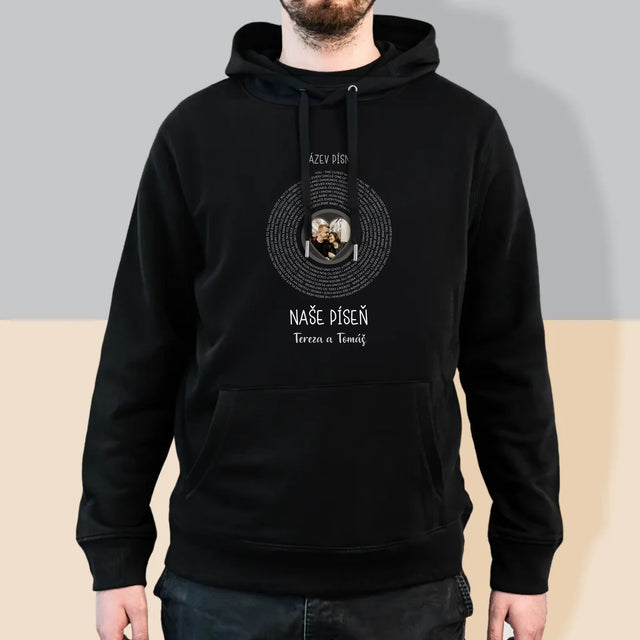 Fotka A Textem: Naše Píseň - Pánská Mikina S Kapuci