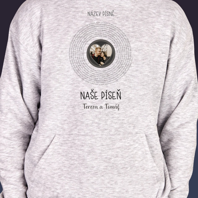 Fotka A Textem: Naše Píseň - Pánská Mikina S Kapuci
