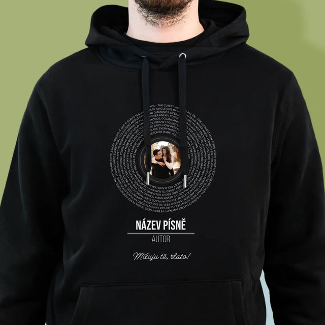 Fotka A Textem: Text Písně Na Albu - Pánská Mikina S Kapuci