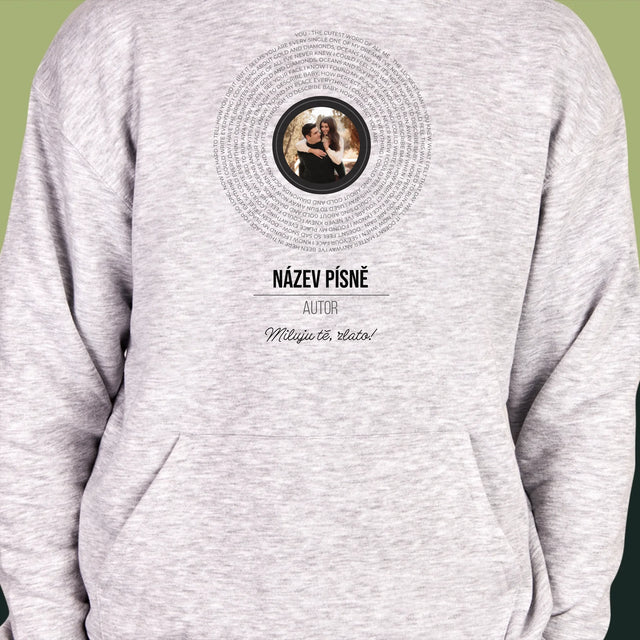 Fotka A Textem: Text Písně Na Albu - Pánská Mikina S Kapuci