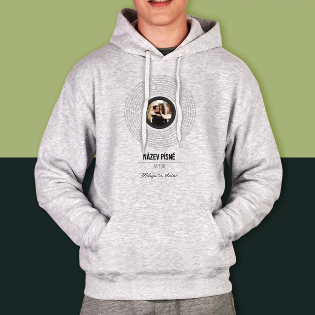 Fotka A Textem: Text Písně Na Albu - Pánská Mikina S Kapuci