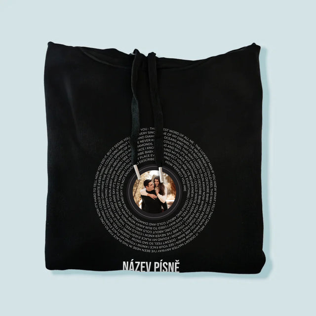 Fotka A Textem: Text Písně Na Albu - Pánská Mikina S Kapuci