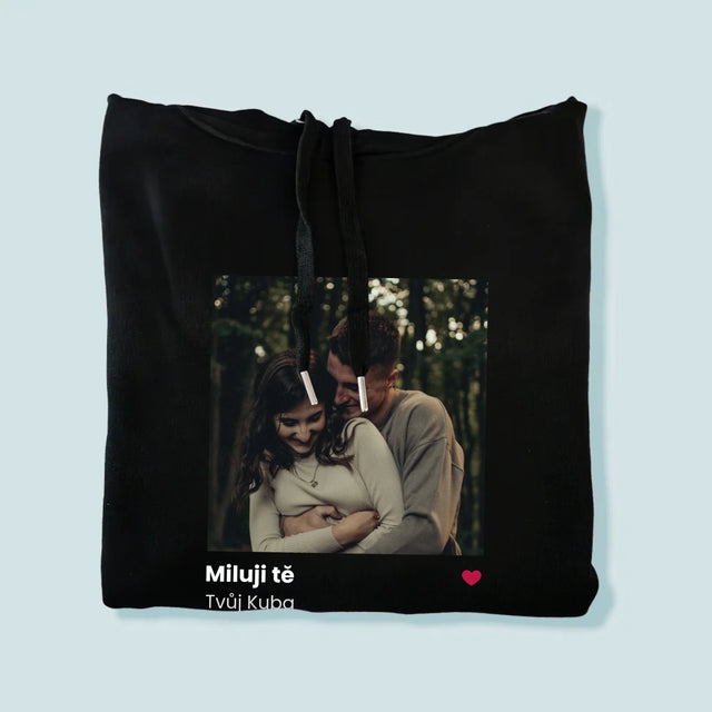 Fotka A Textem: Spotify S Kódem Qr - Pánská Mikina S Kapuci