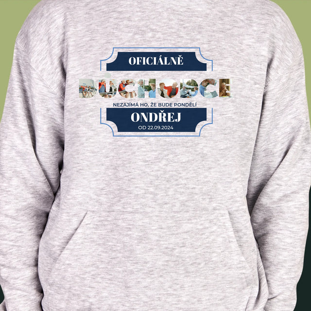 Slovo Z Fotek: Oficiálně Důchodce - Pánská Mikina S Kapuci