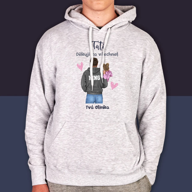 Designér Postav: Táta S Dítětem - Pánská Mikina S Kapuci