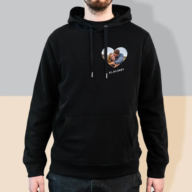 Fotka A Textem: Fotka V Srdci - Pánská Mikina S Kapuci