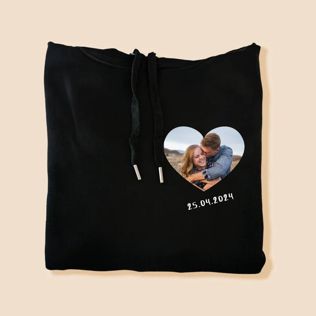 Fotka A Textem: Fotka V Srdci - Pánská Mikina S Kapuci