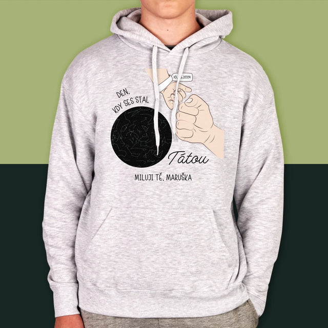 Hvězdná Mapa: Den, Kdy Ses Stal Tátou - Pánská Mikina S Kapuci