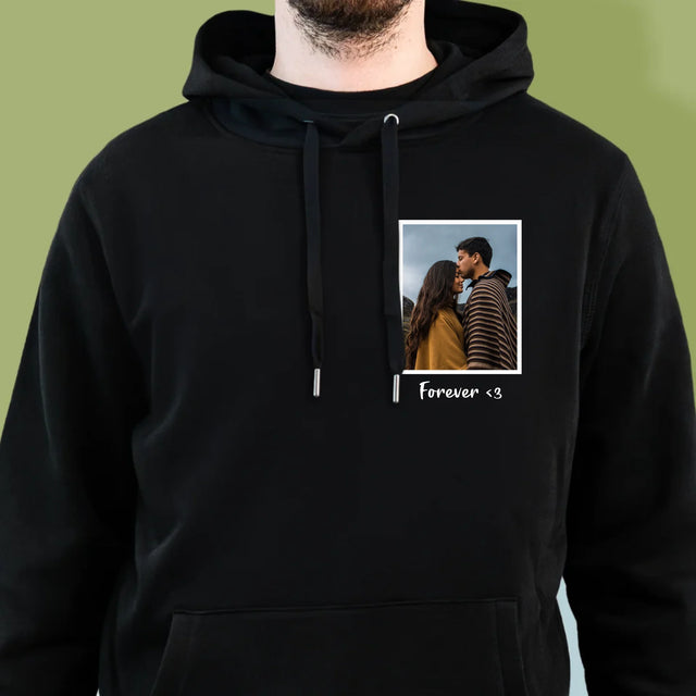 Fotka A Textem: Fotka V Rámečku - Pánská Mikina S Kapuci