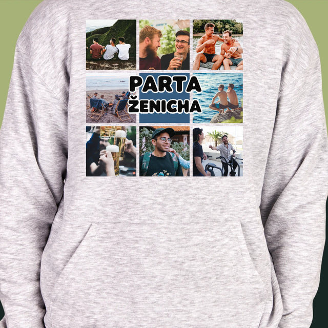 Fotokoláž: Parta Ženicha - Pánská Mikina S Kapuci