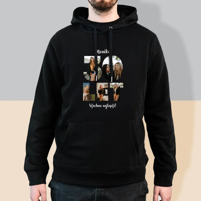 Slovo z fotografií: 18 let - Pánská mikina s kapucí | Česká republika