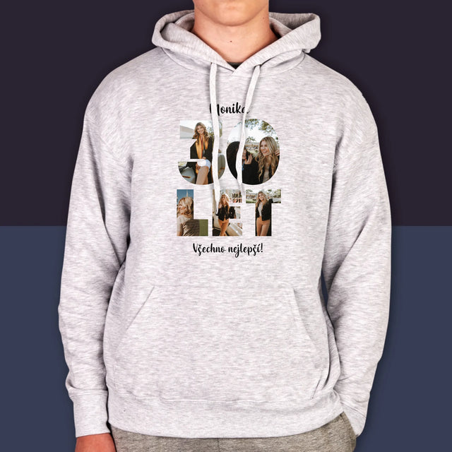 Slovo z fotografií: 18 let - Pánská mikina s kapucí | Česká republika