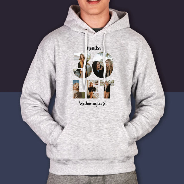 Slovo z fotografií: 18 let - Pánská mikina s kapucí | Česká republika