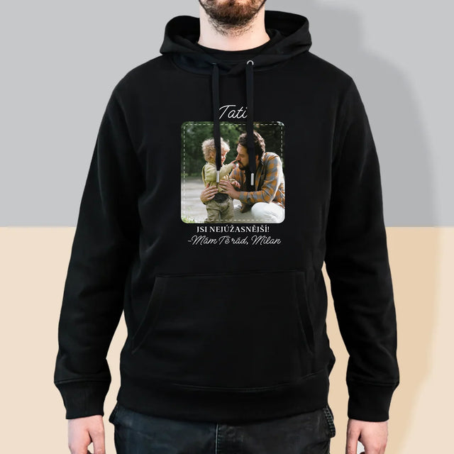 Fotka A Textem: Nejúžasnější Táta - Pánská Mikina S Kapuci