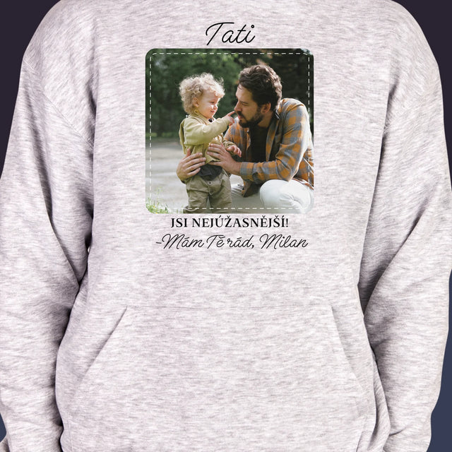 Fotka A Textem: Nejúžasnější Táta - Pánská Mikina S Kapuci