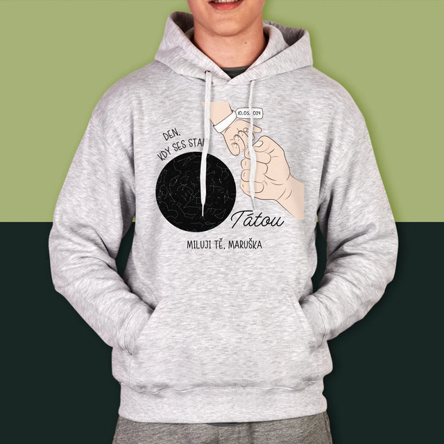 Hvězdná Mapa: Den, Kdy Ses Stal Tátou - Pánská Mikina S Kapuci