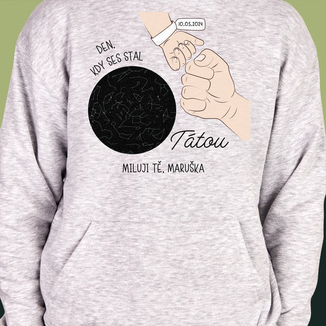 Hvězdná Mapa: Den, Kdy Ses Stal Tátou - Pánská Mikina S Kapuci