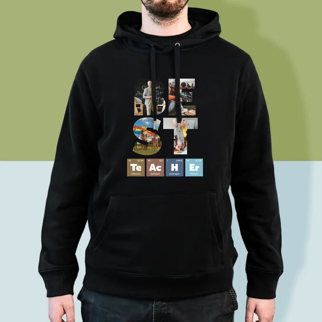 Slovo Z Fotek: Best Teacher Prvky - Pánská Mikina S Kapuci