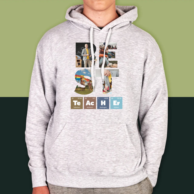 Slovo Z Fotek: Best Teacher Prvky - Pánská Mikina S Kapuci